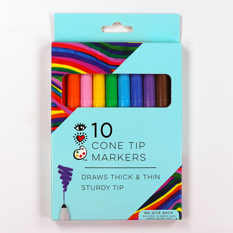 10 cone tip non toxic high quality washable marerks for kids