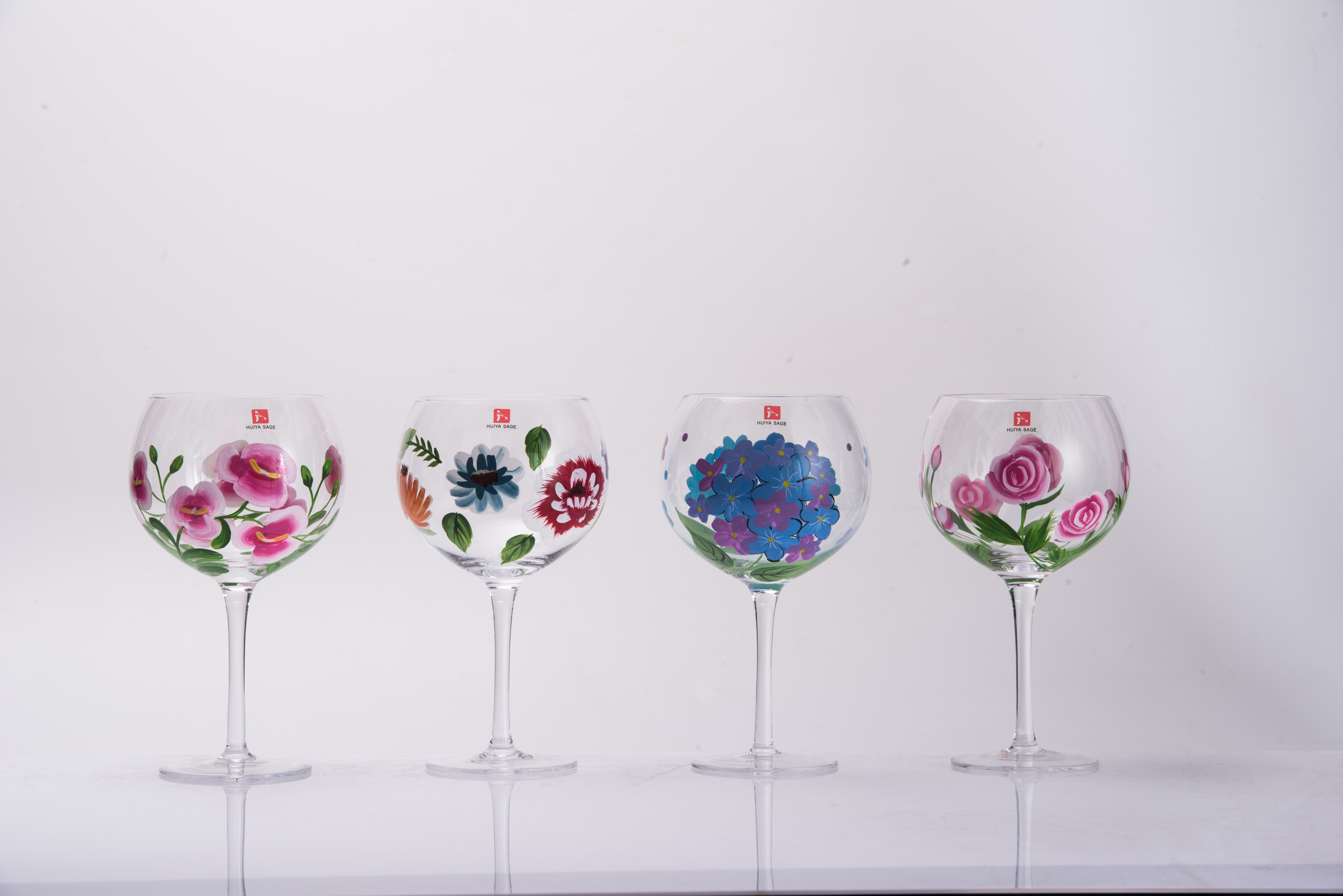 Hand painted wine glasses