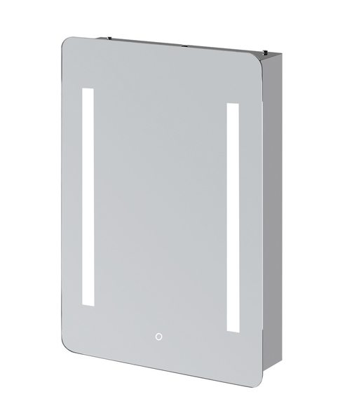 Illuminated Stainless steel mirror cabinet