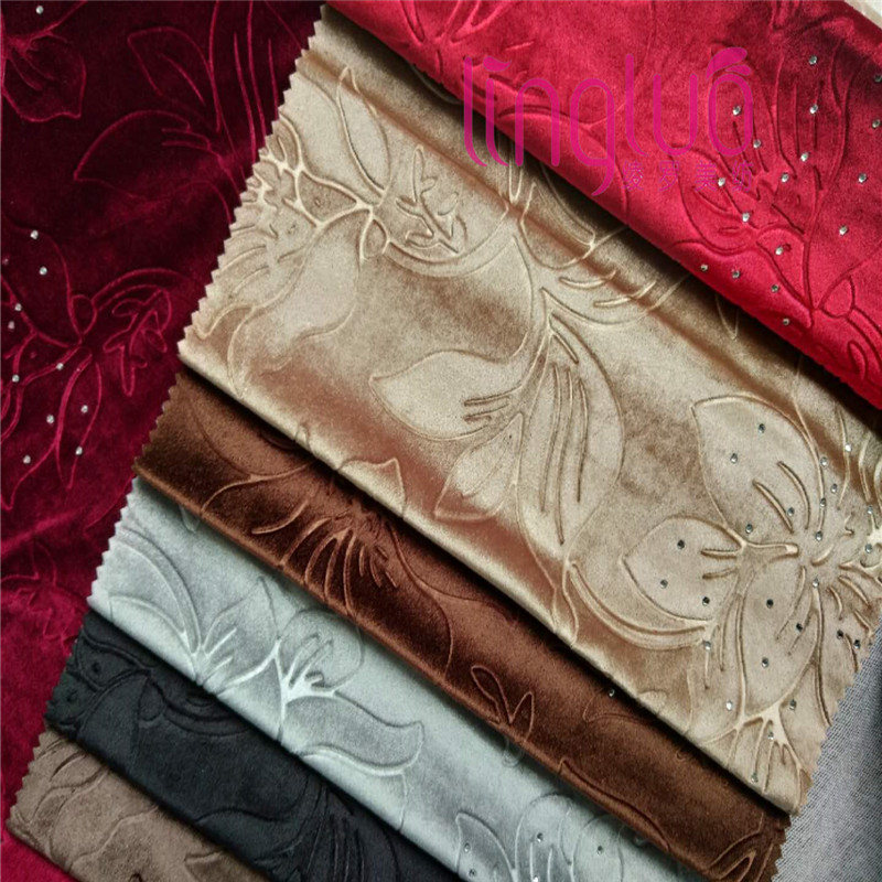 Great Color Fastness Embossed and Diamond Decorative Dying Italian Velvet SGS test Slipcover