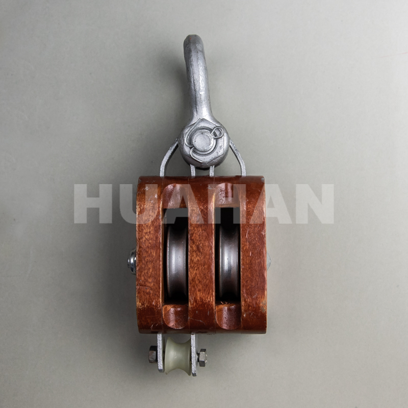 Regular Wood Block, Double Wheel With Shackle