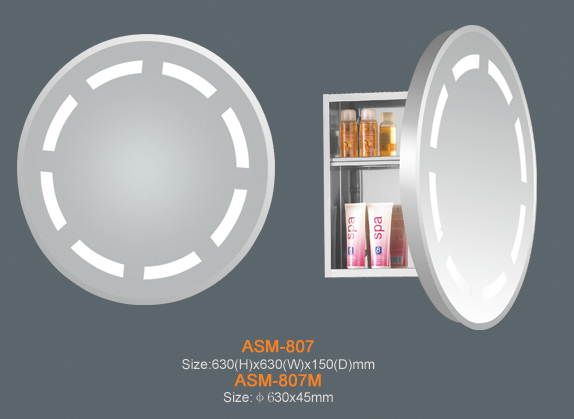 Illuminated mirror cabinet