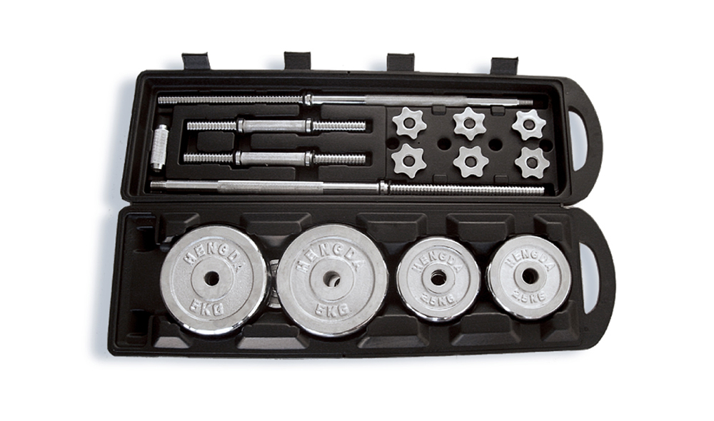 50KG chrome dumbbell set