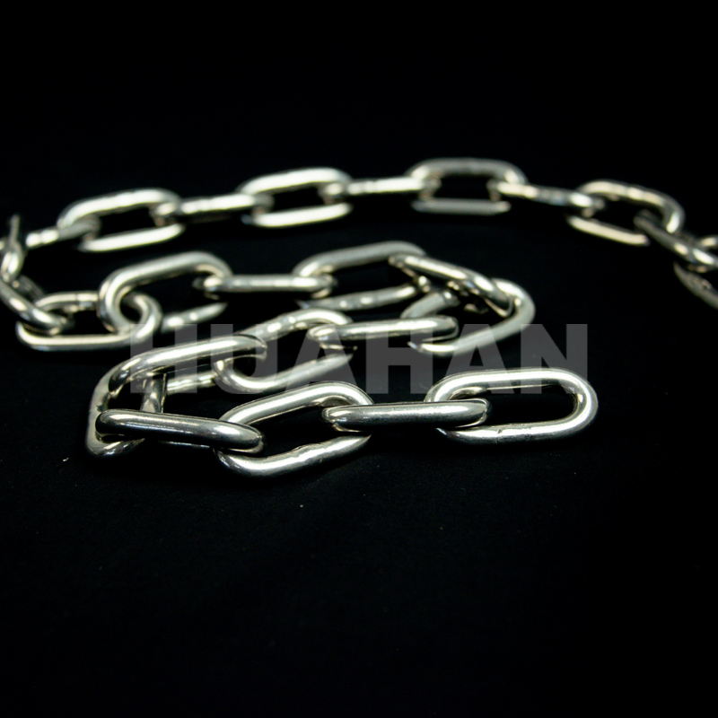 Din 5685a Shrot Link Chain, Steel, Stainless Steel