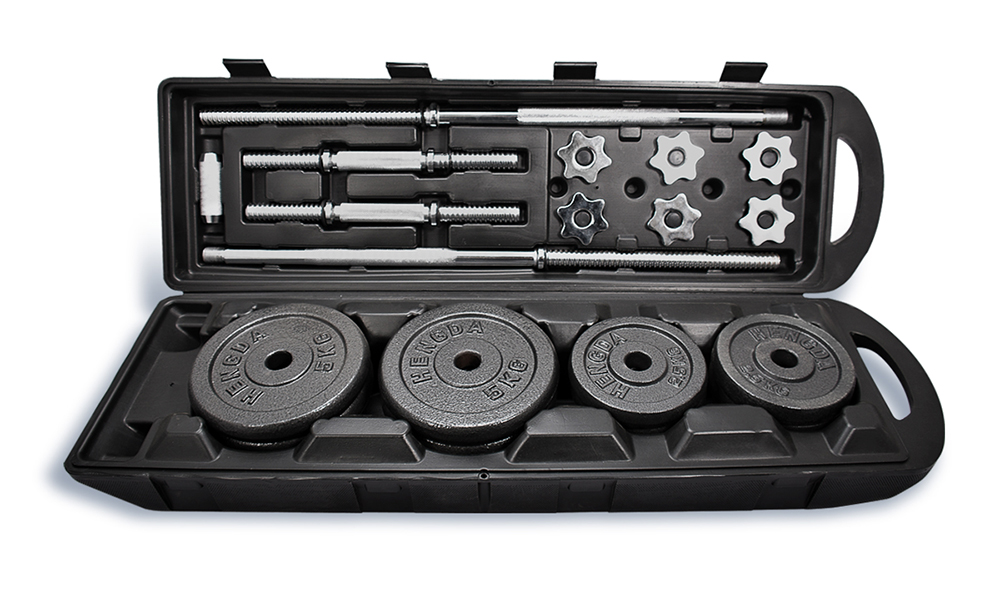 50KG black painted dumbbell set