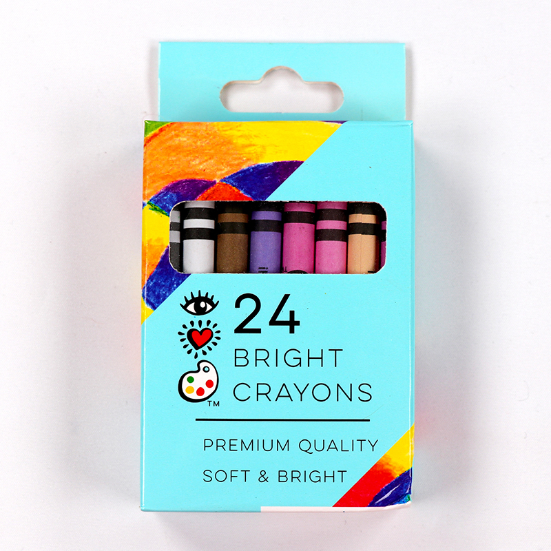 24 high quality non toxic wholesale color crayons set for children