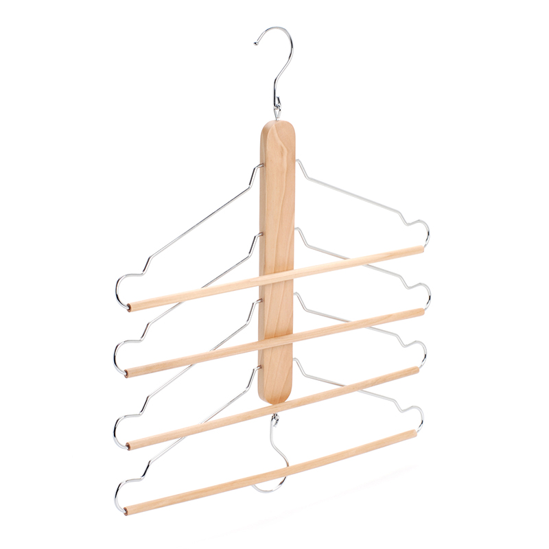 4 tiers wooden pants hanger