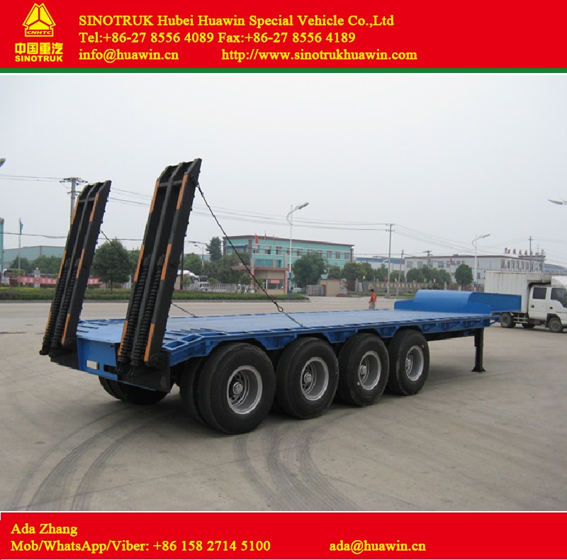 4-Axle 3.5M-Width 80T Low Bed Semi Trailer for carrying heavy equipment
