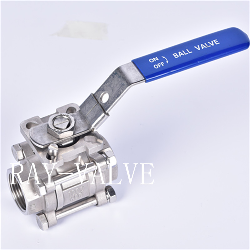 3pc stainless steel ball valve with mounting pad