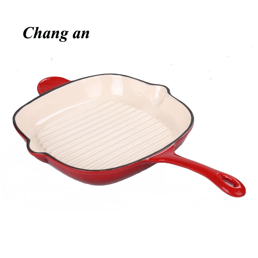 cast iron enameled grill pan