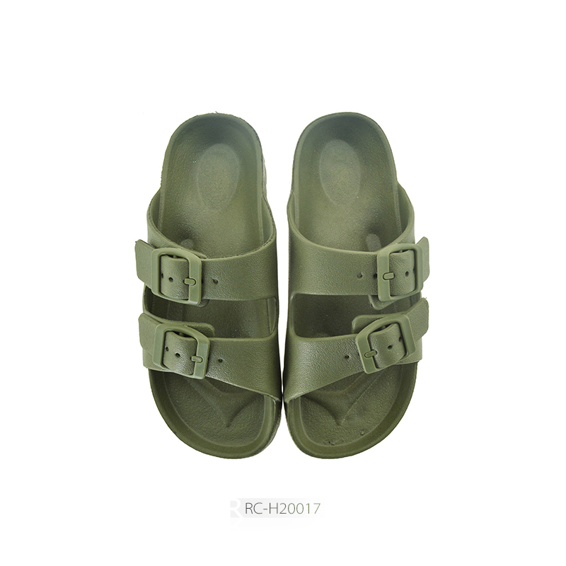 Two Straps Injection EVA Molded Footbed Buckle Fastening Sandals