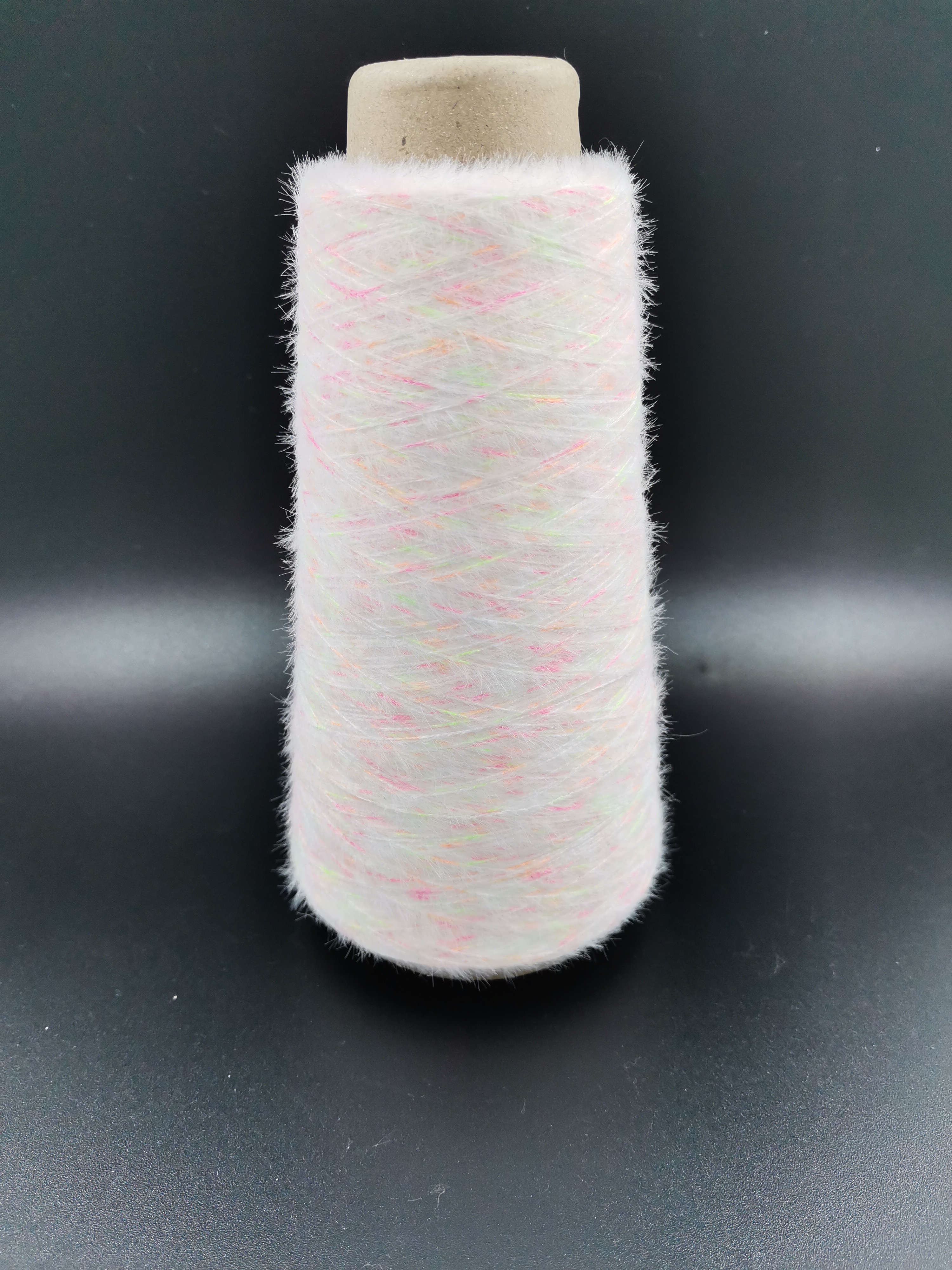 Polyester nylon dope dyed mink yarn
