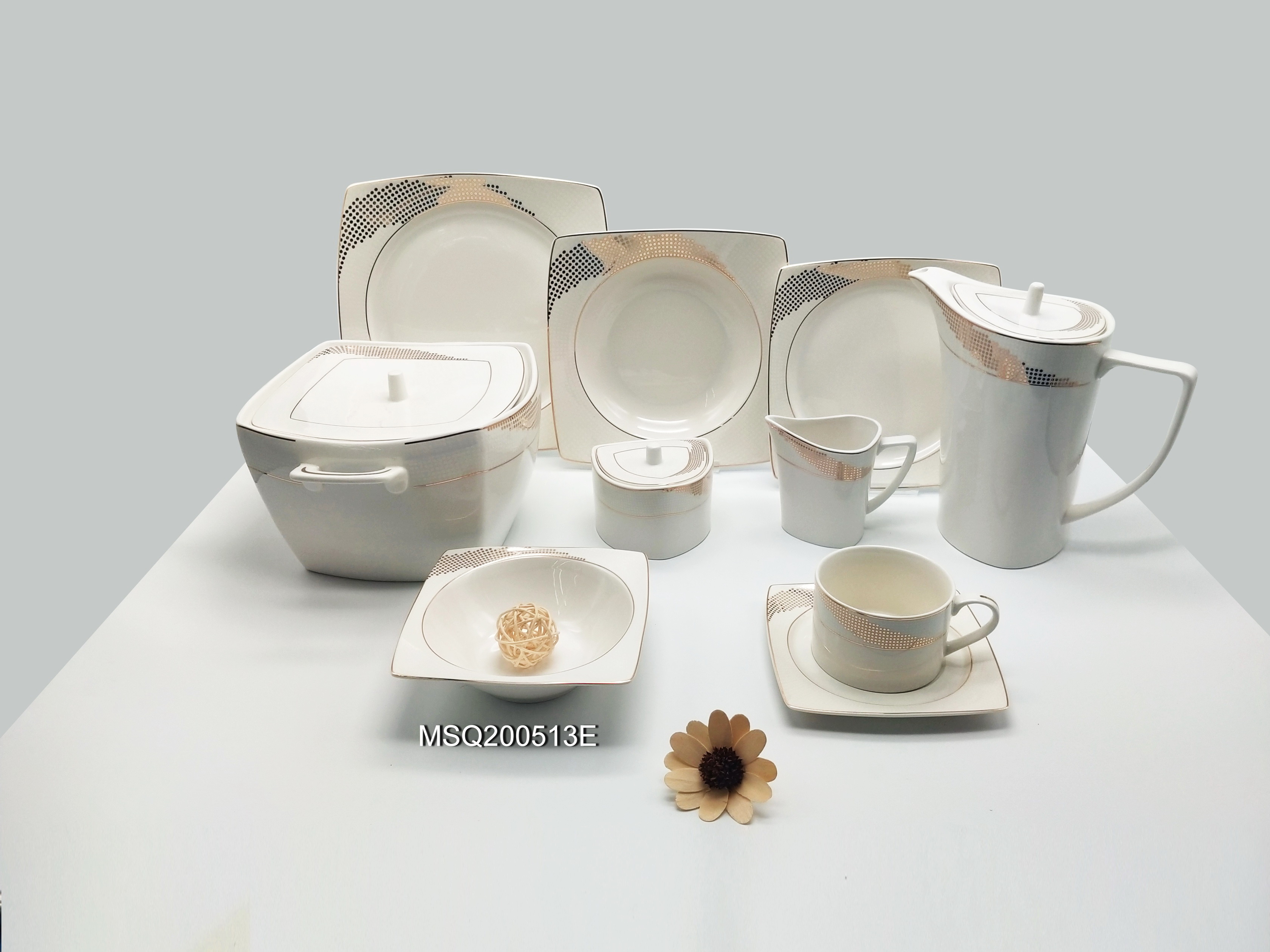 newest square shape bone dinner set big set from 47pc-152pcset