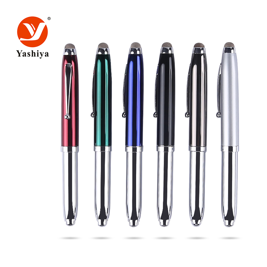 SYC201 brass stylus ball pen with light at the tip