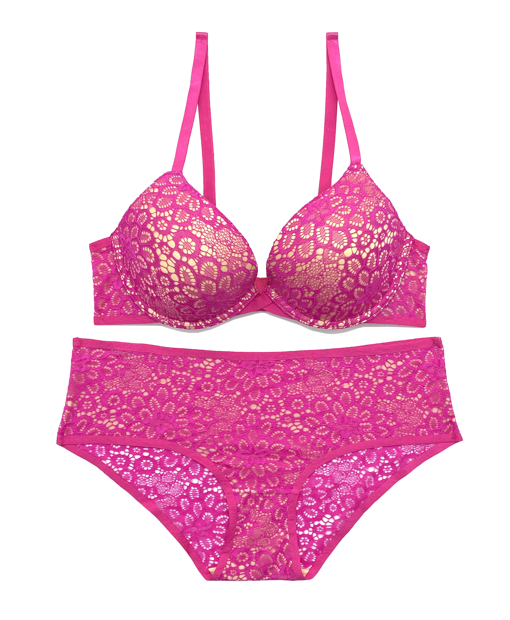 Ladies wire lace bra set