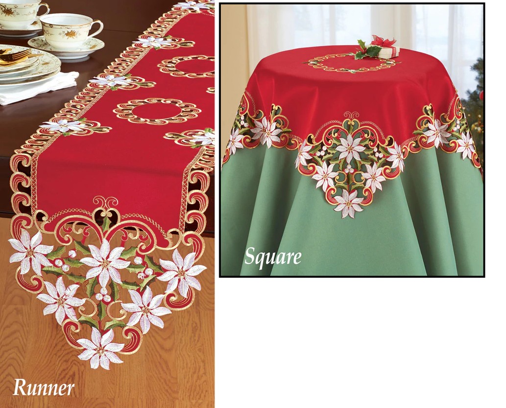 Christmas Embroidered Tablecloth