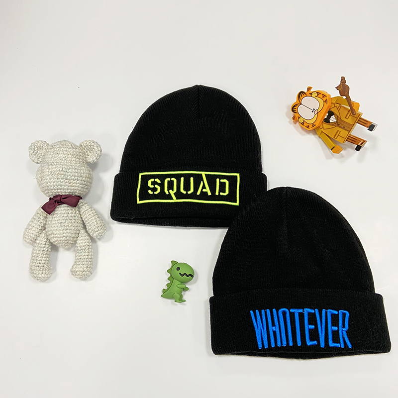 Kids Embroidery Beanie Cute Hat