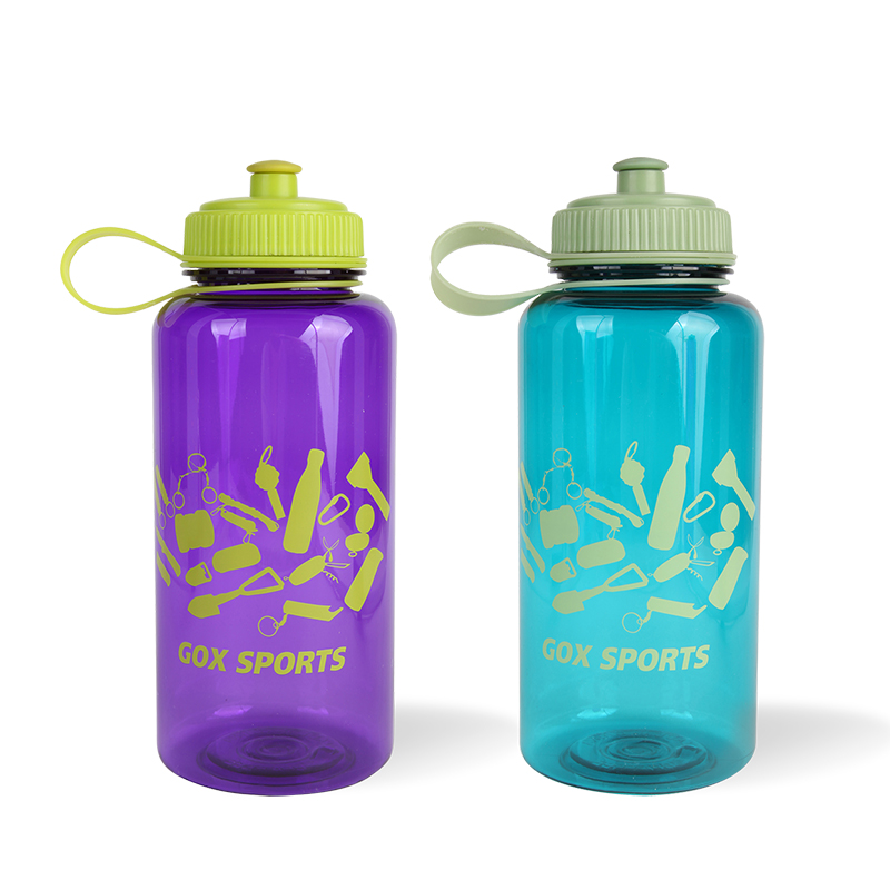 GOX Tritan Water Bottle With Carry Loop With Wide Mouth BPA free For Fitness, Outdoor Enthusiasts