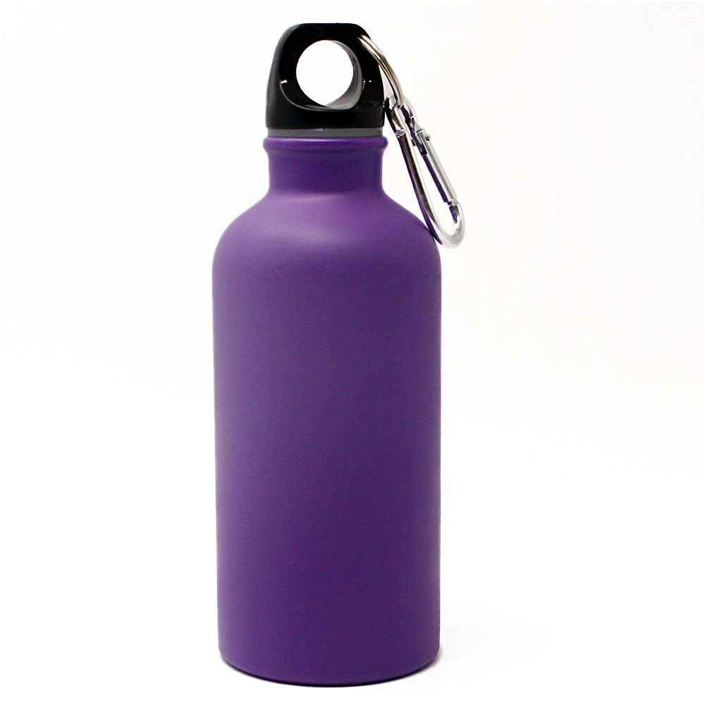 single wall stainless steel water bottle with carabiner