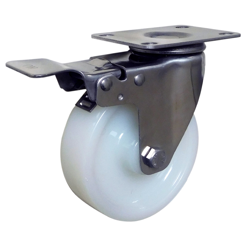 Japan Type J150 Elastic Rubber Wheel Caster With Double Brake