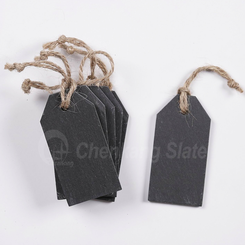Set of 6, Slate Garden Tag With Rope