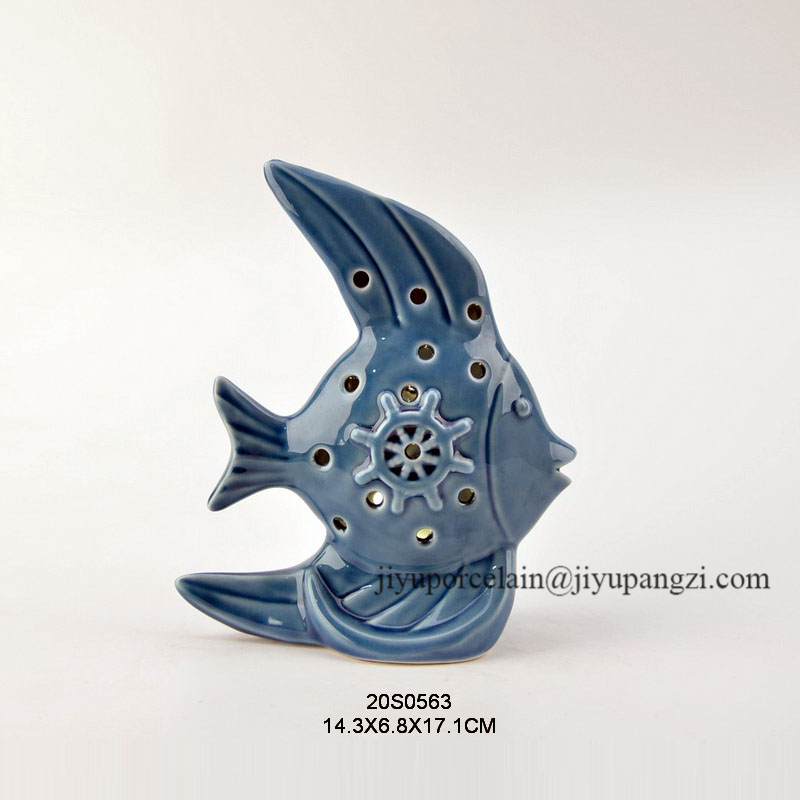 Summer decor porcelain ocean blue fish decoration