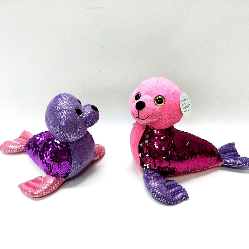 30cm Plush reversible sequins sea lion