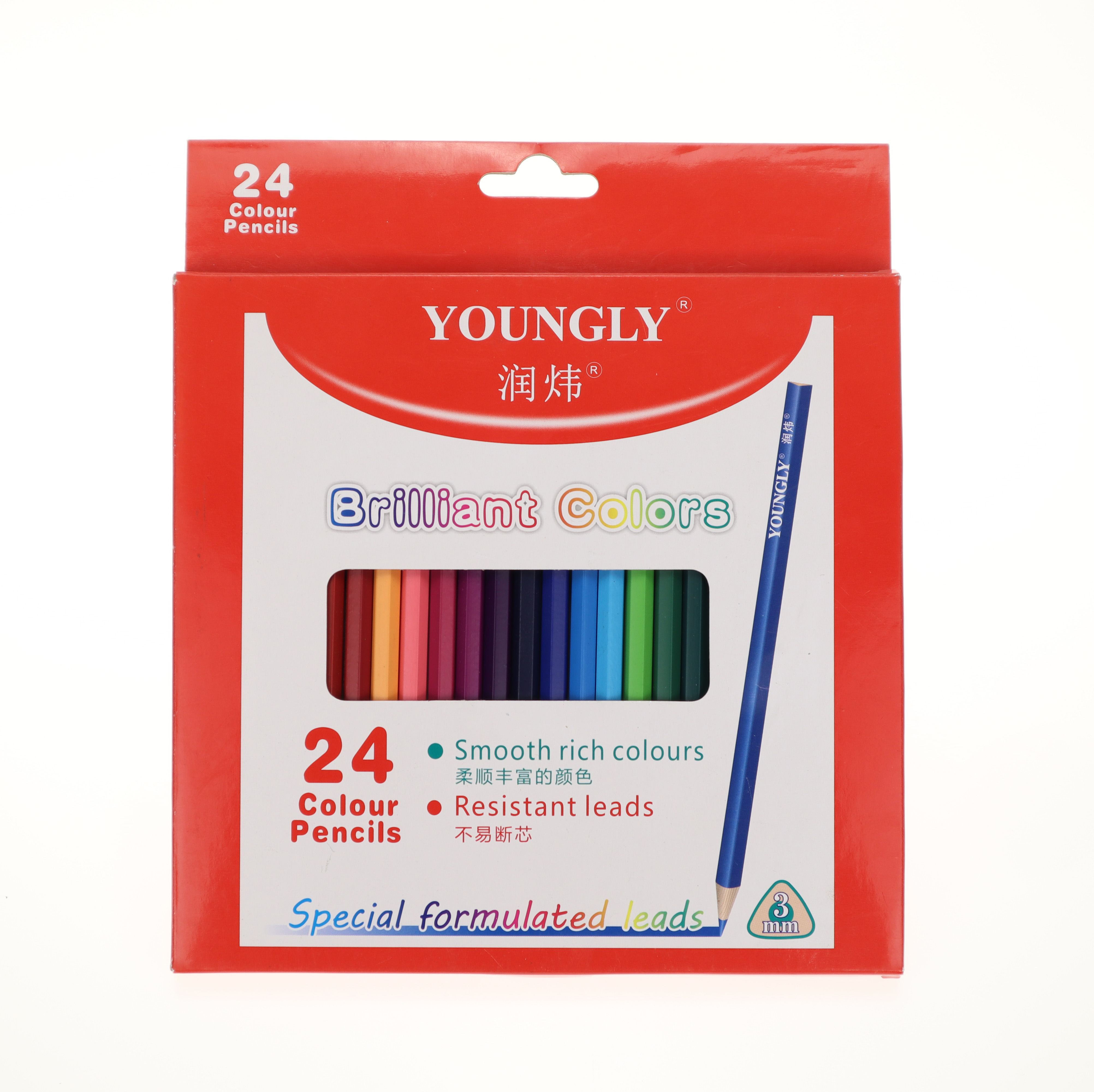 24 black wood color pencils plus smooth in paperbox