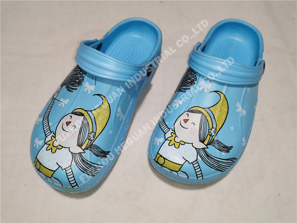 EVA boy garden clogs with transfer printing