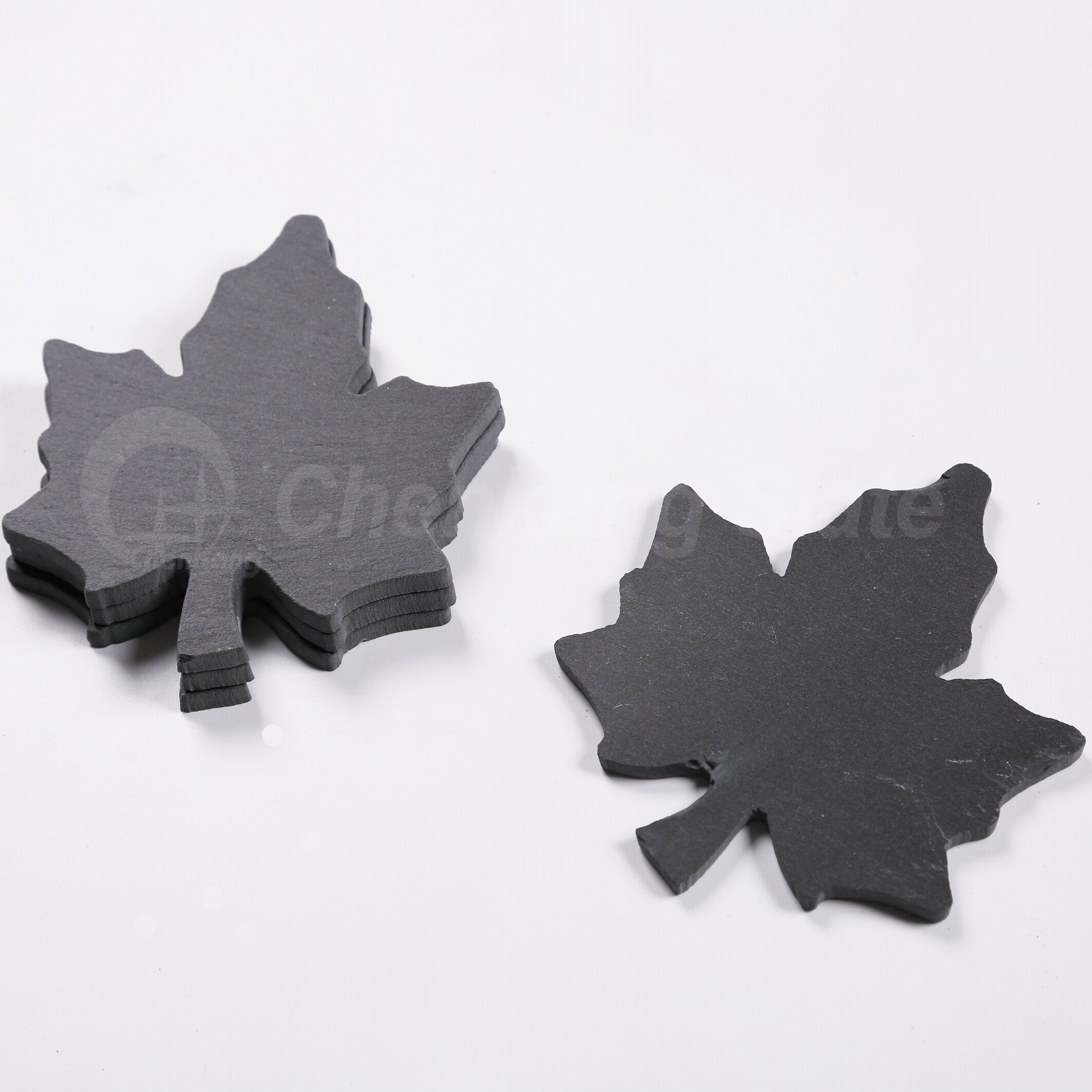 Set Of 4, Slate Coasters Irregular Shape Maple leaf Shape