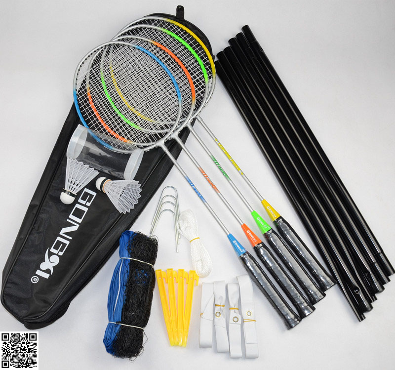 4 players steel badminton set with field line