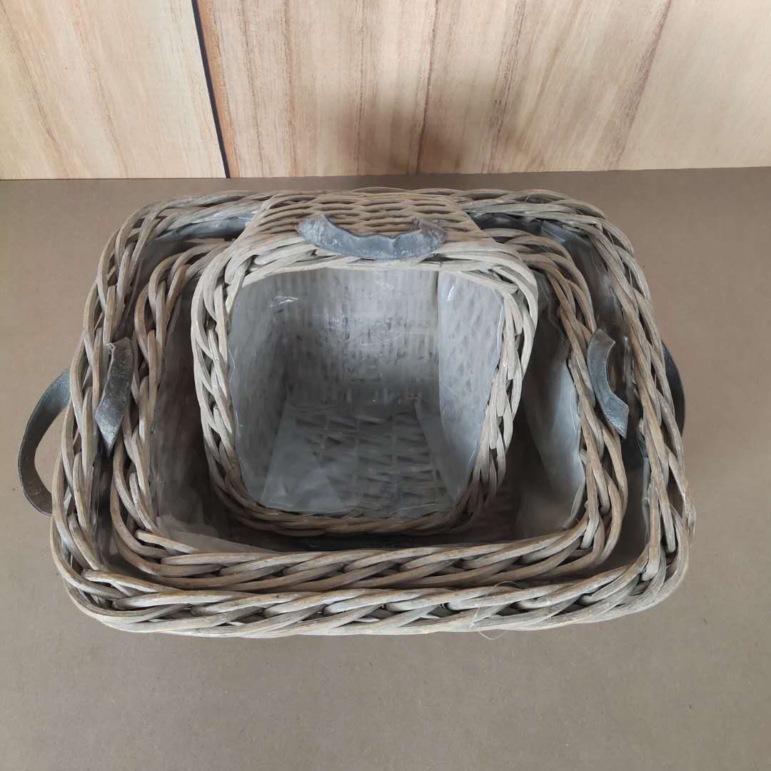 Willow Rectangle Pot With Leather Ears