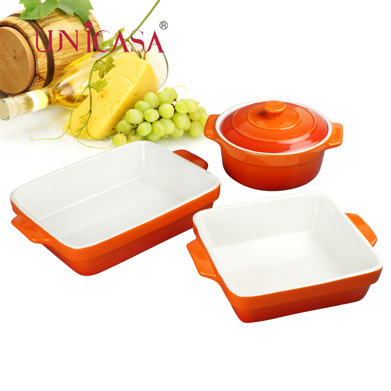 Ceramic Bake Set Round Casserole With Lid Rectangular Baking Dish Square Baking Pan Ceramic Baker