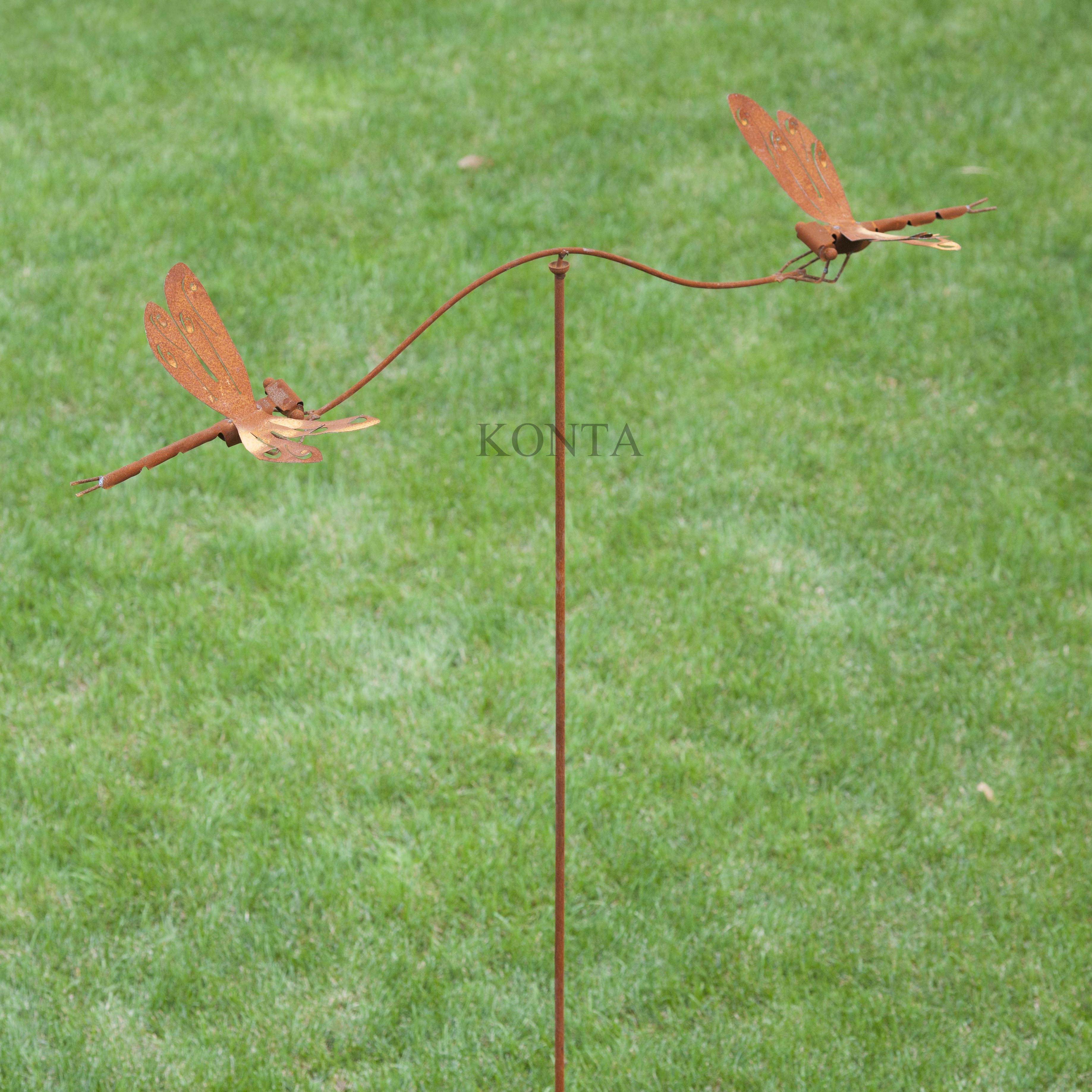 Garden Home Decorative Metal Pair dragonfly stake