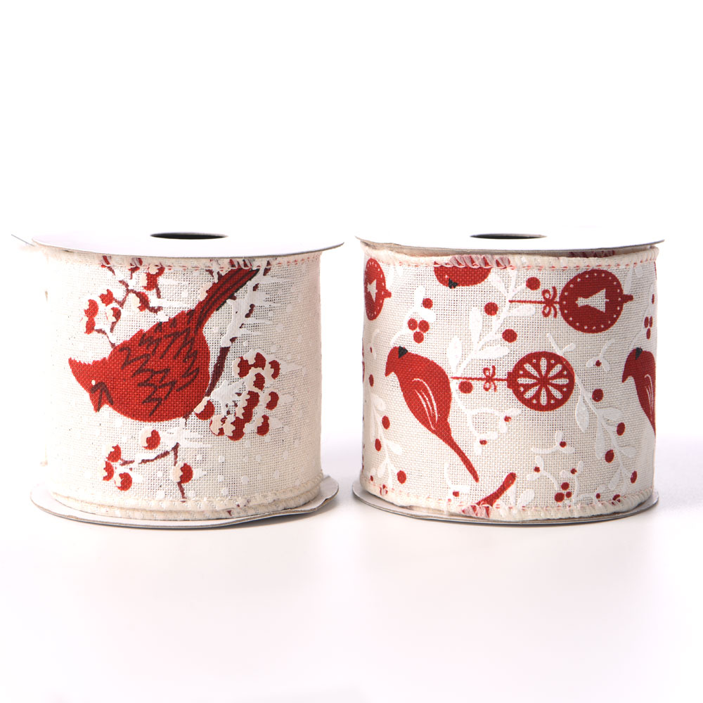 63mm Cotton Burlap Christmas Decorative Ribbon
