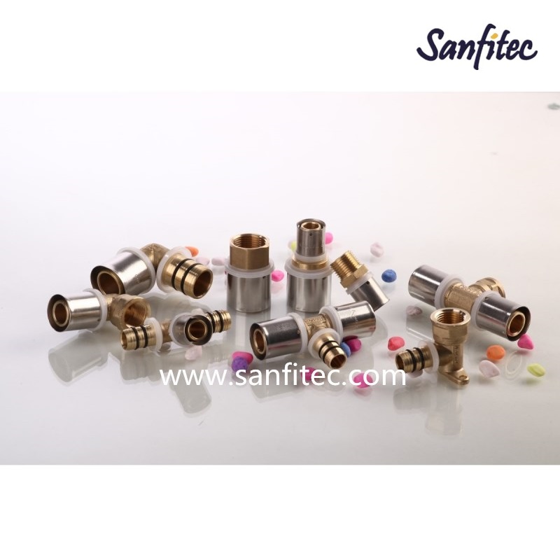 brass fittings; Brass fittings for water supply; brass pex fittings; brass pipe fittings; copper fitting; reducing tee; manifold; radiator valve; DZR brass fitting; sanfitec，Multilayer fittings