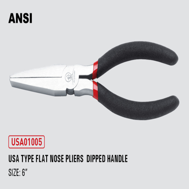 Usa Type Flat Nose Pliers Dipped Handle