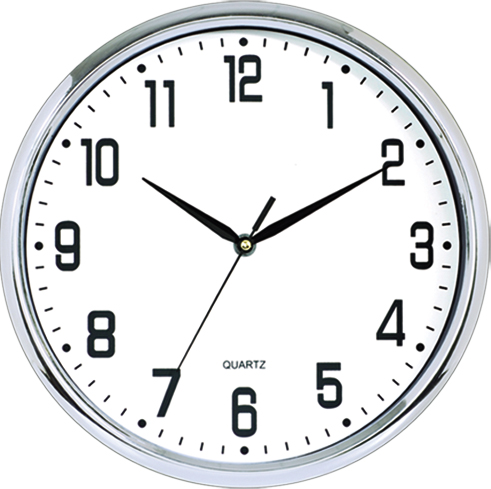 wall clock; quartz clock; best sale; cheap; promotion; gift; simple round clock; 12inch 30cm; plated