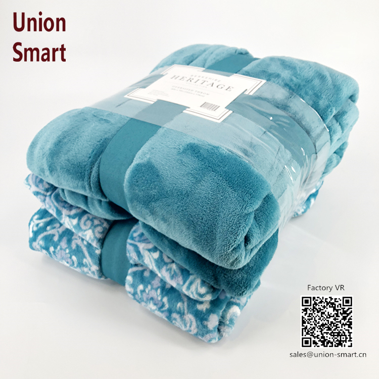 Printed & Soild flannel fleece blanket