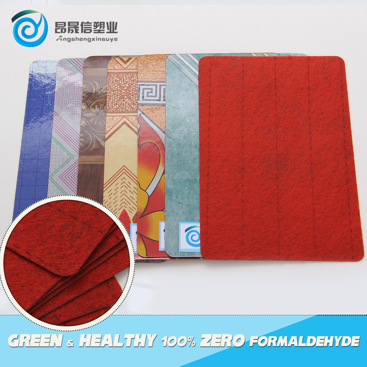 Asxxoon Fireproof linoleum heavy duty red felt backing vinyl flooring