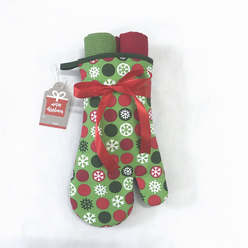 kitchen oven mitten with towel gift sets kitchen mitten、tea towel printing / tea towel/kitchen towel