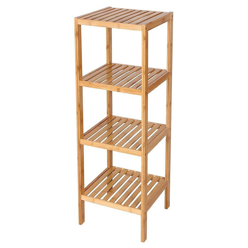Bamboo 4 Tier Multifunctional Bathroom Shelf for Clothes Or Plant Pot Storage