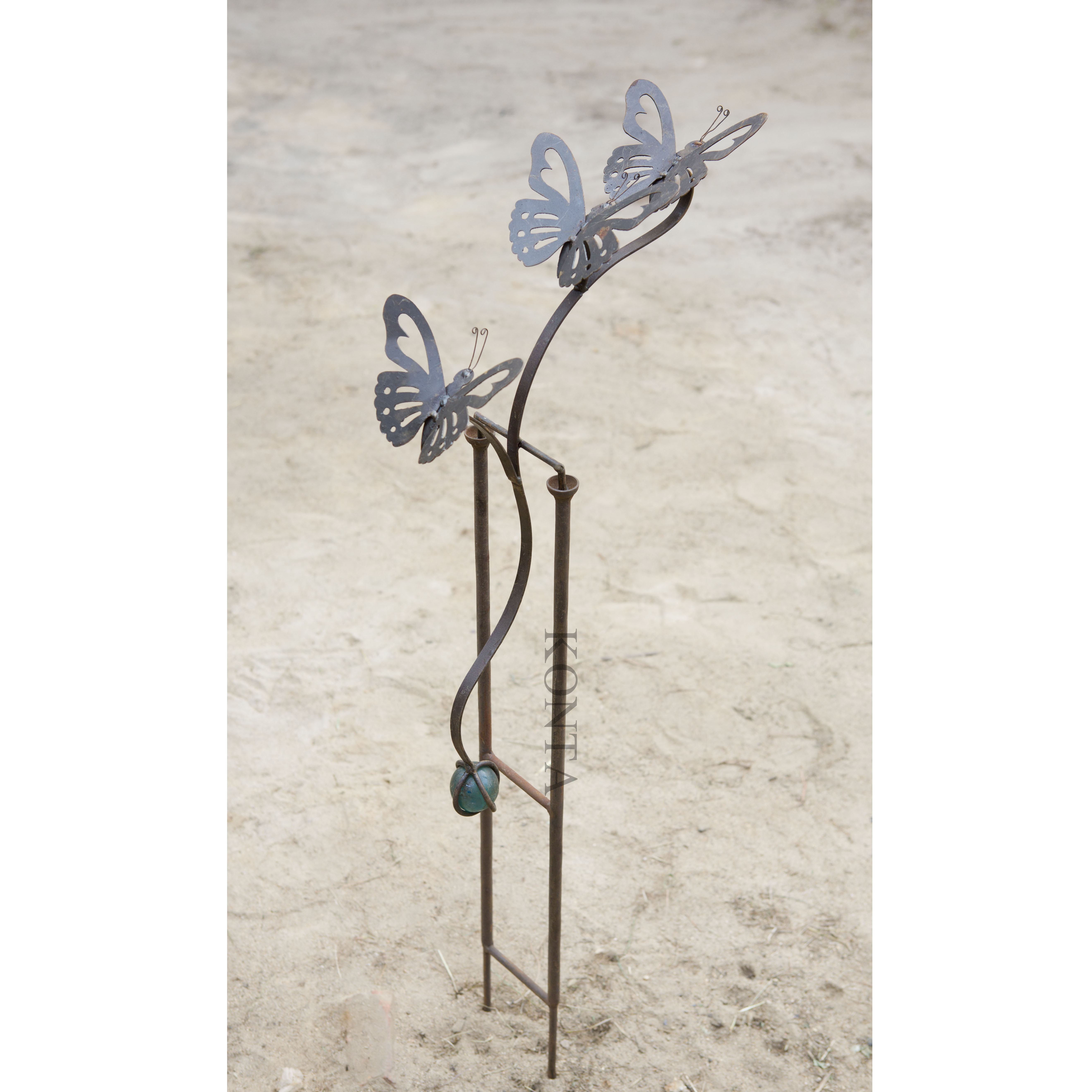 Garden Home Decorative Metal Topiary with a queue of butterflies(3) and ball