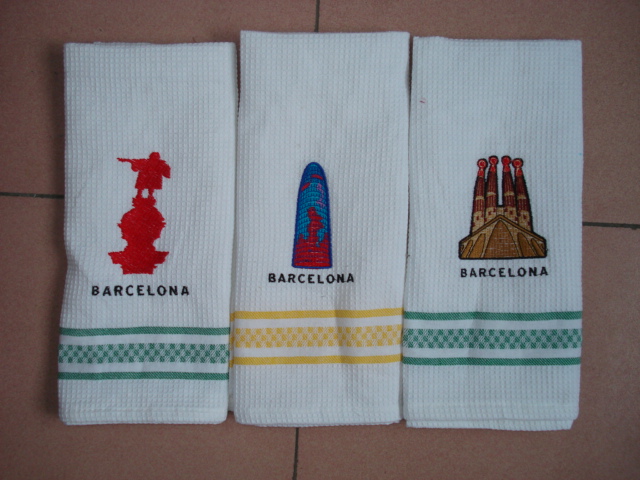 Cotton Embroidery Waffle Kitchen Towels