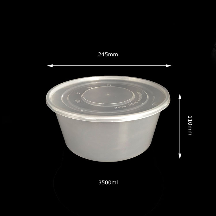 China Canton Fair Yiqiang 3500 Disposable Plastic Storage Takeaway Microwavable Round Food Container Box Manufacturer