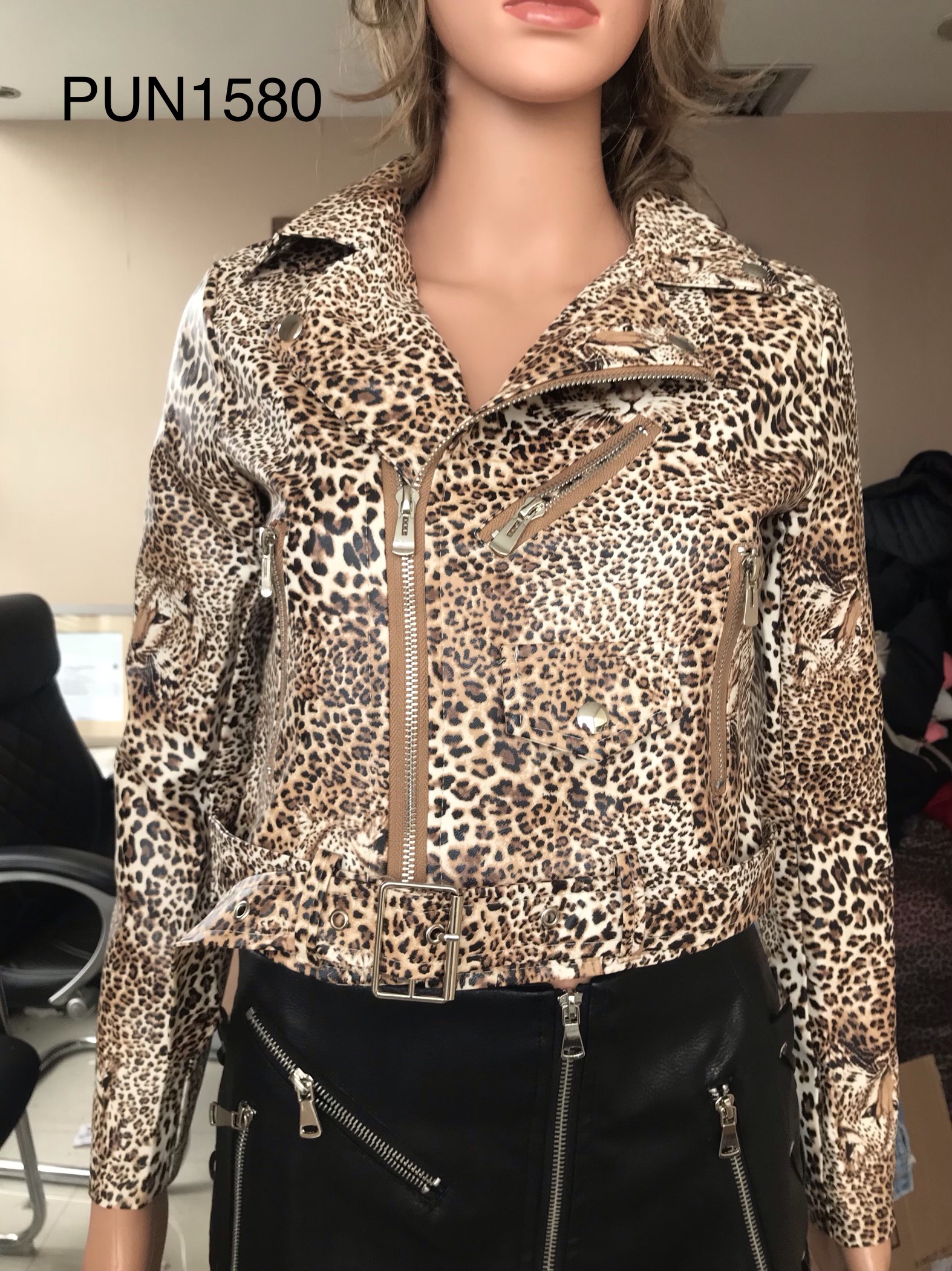 Ladies Pu Jacket, Print Jacket Pun1580