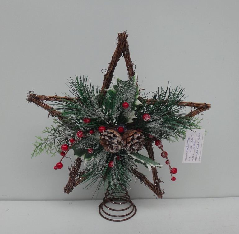 Berries and Pinecones Tree Top Star