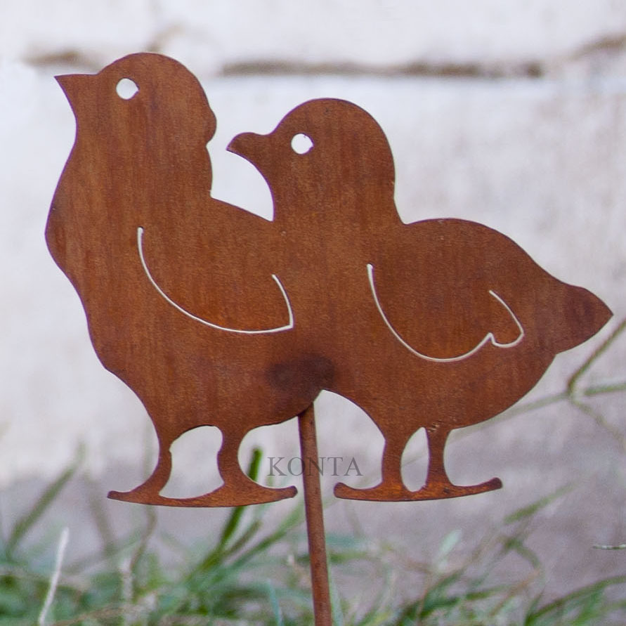 Garden Home Decorative Metal Chickens stake