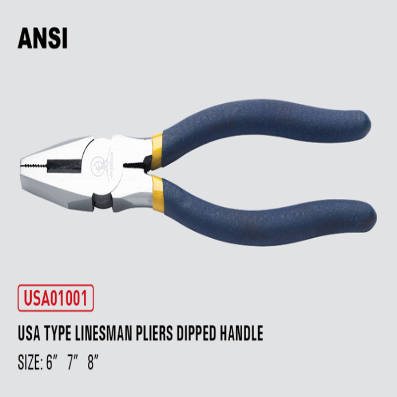 Usa Type Linesman Pliers Dipped Handle
