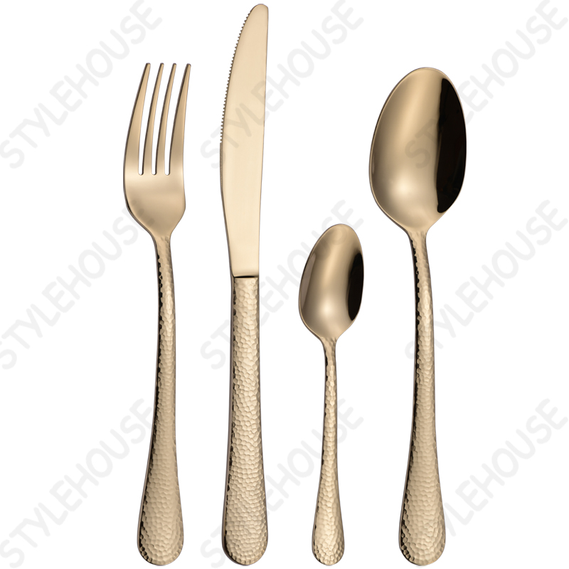 Stainless steel cutlery in gold color - PVD coating